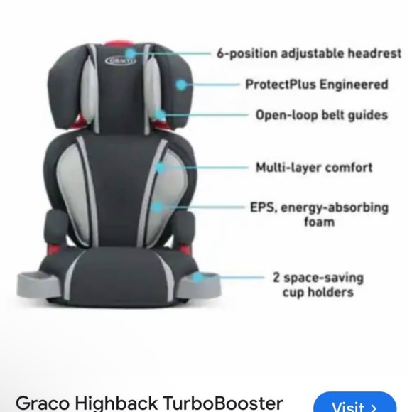 Graco Highback TurboBooster Car Seat - Black and Gray - Picture 1 of 10